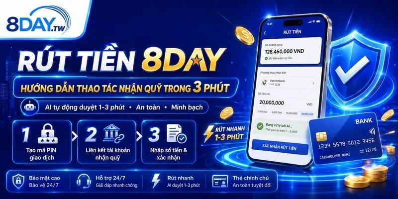 Rút Tiền 8DAY - Hướng Dẫn Thao Tác Nhận Quỹ Trong 3 Phút 1 Rút tiền 8DAY